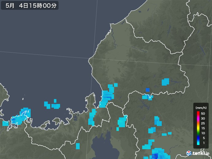 福井県の雨雲レーダー(2018年05月04日)