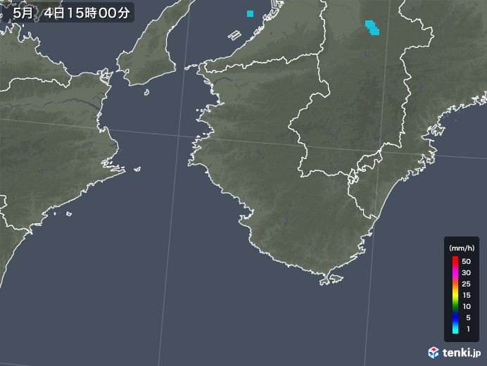 和歌山県の雨雲レーダー(2018年05月04日)