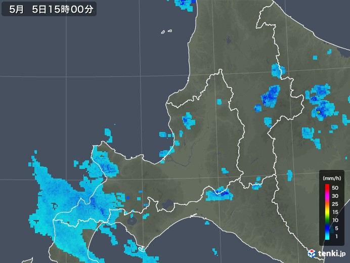 道央の雨雲レーダー(2018年05月05日)