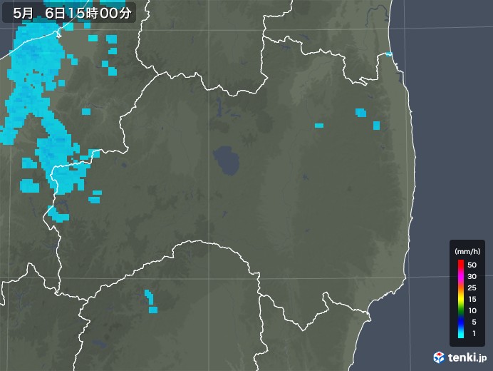 福島県の雨雲レーダー(2018年05月06日)