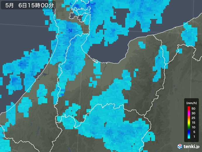 富山県の雨雲レーダー(2018年05月06日)
