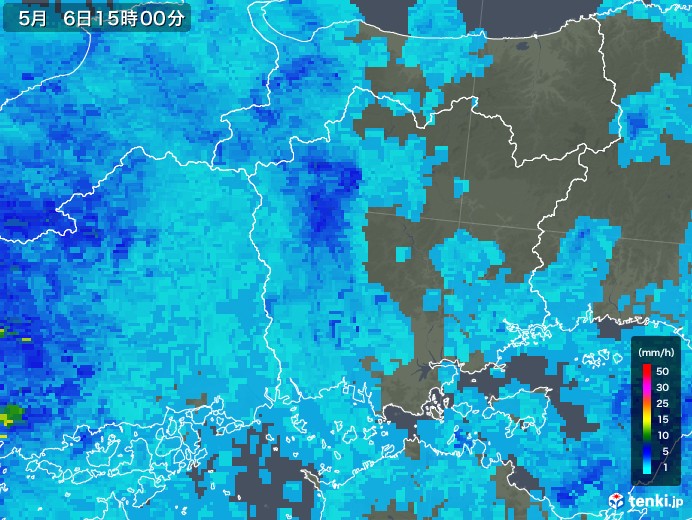 岡山県の雨雲レーダー(2018年05月06日)