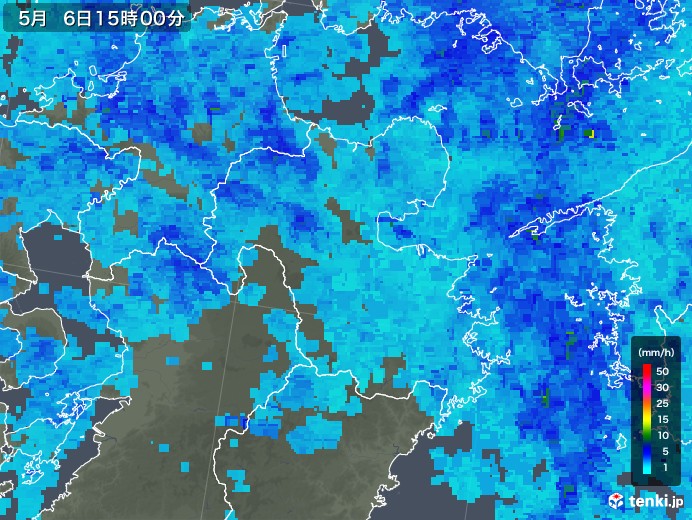 大分県の雨雲レーダー(2018年05月06日)