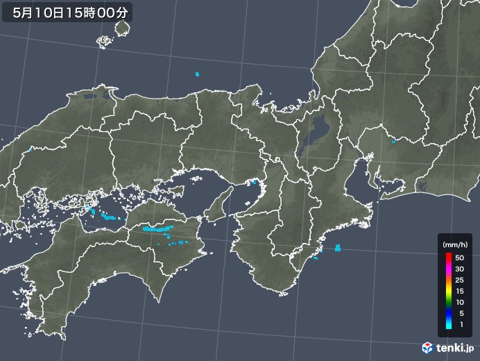 近畿地方の雨雲レーダー(2018年05月10日)