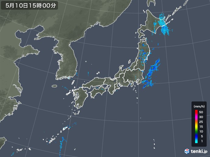 雨雲レーダー(2018年05月10日)