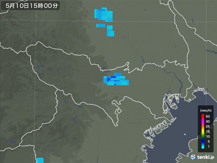 東京都の雨雲レーダー(2018年05月10日)