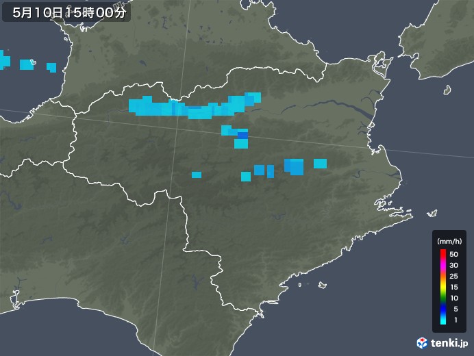 徳島県の雨雲レーダー(2018年05月10日)