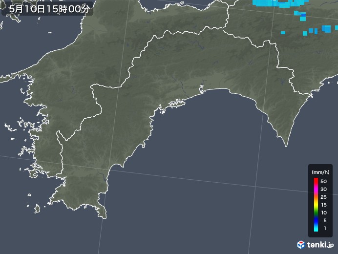 高知県の雨雲レーダー(2018年05月10日)