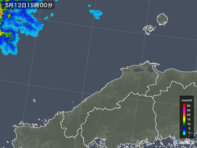 島根県の雨雲レーダー(2018年05月12日)