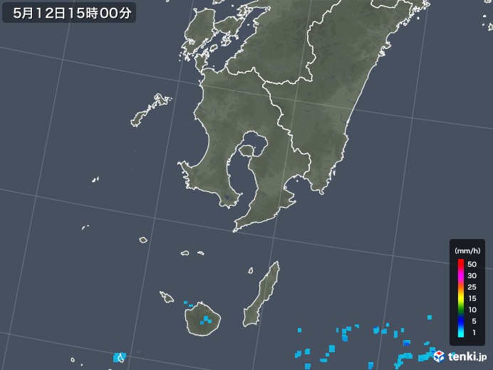 鹿児島県の雨雲レーダー(2018年05月12日)