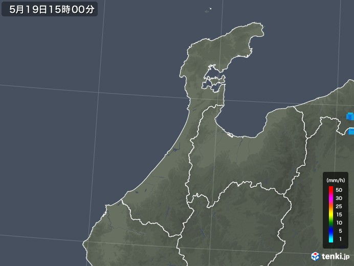 石川県の雨雲レーダー(2018年05月19日)