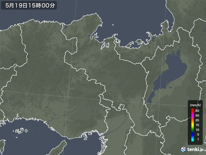 京都府の雨雲レーダー(2018年05月19日)