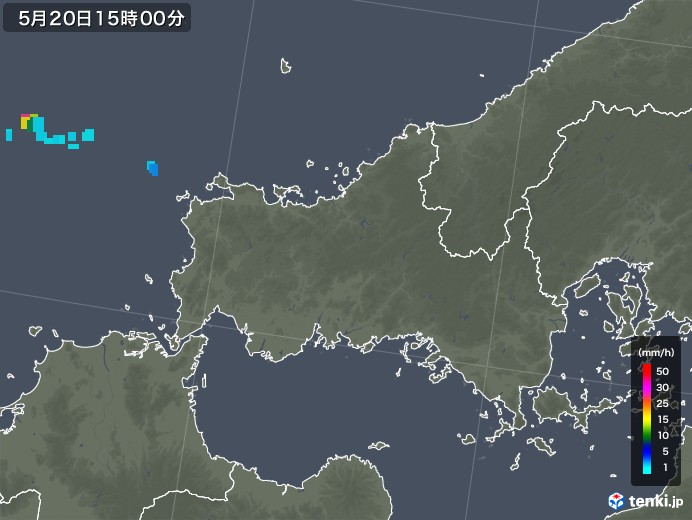 山口県の雨雲レーダー(2018年05月20日)