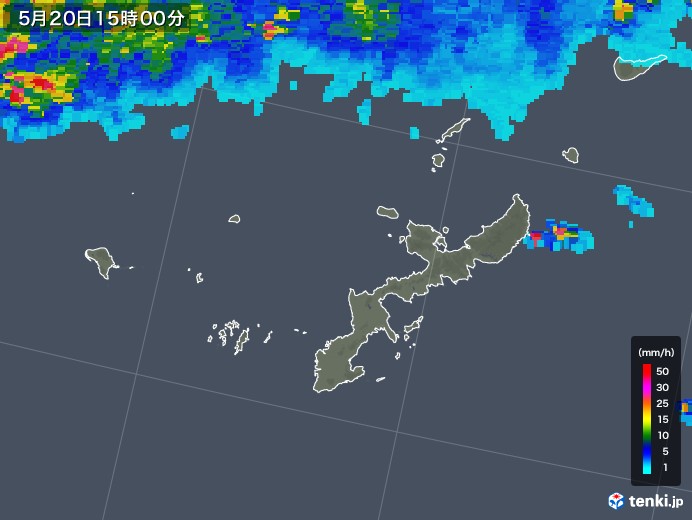 沖縄県の雨雲レーダー(2018年05月20日)