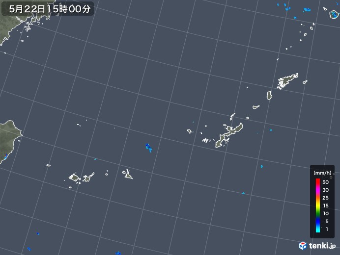 沖縄地方の雨雲レーダー(2018年05月22日)