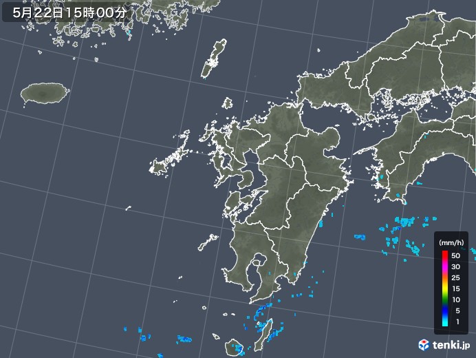 九州地方の雨雲レーダー(2018年05月22日)