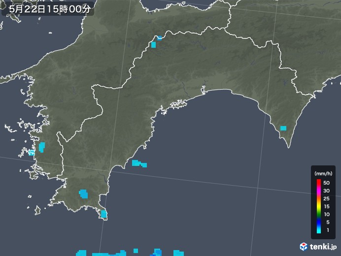 高知県の雨雲レーダー(2018年05月22日)