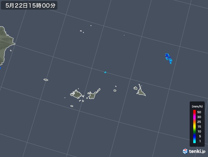 宮古・石垣・与那国(沖縄県)の雨雲レーダー(2018年05月22日)