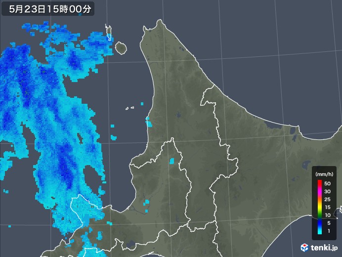 道北の雨雲レーダー(2018年05月23日)