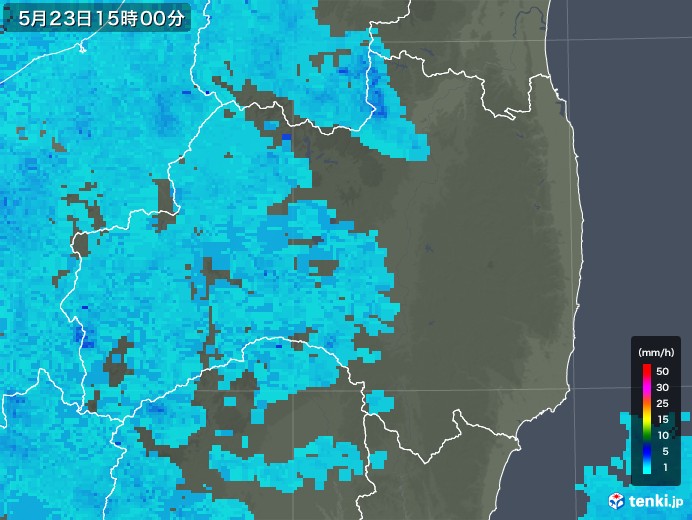 福島県の雨雲レーダー(2018年05月23日)