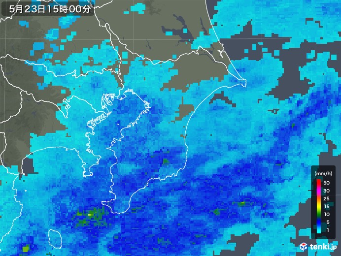 千葉県の雨雲レーダー(2018年05月23日)