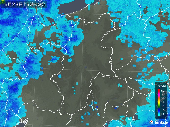 長野県の雨雲レーダー(2018年05月23日)