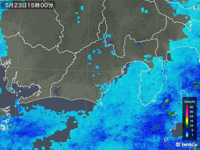 静岡県の雨雲レーダー(2018年05月23日)