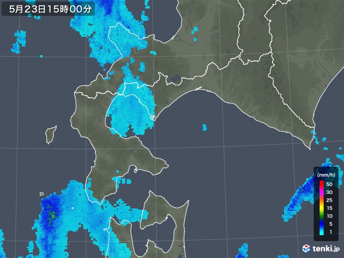 道南の雨雲レーダー(2018年05月23日)