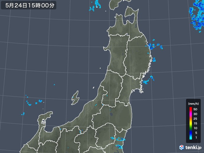 東北地方の雨雲レーダー(2018年05月24日)