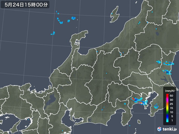 北陸地方の雨雲レーダー(2018年05月24日)