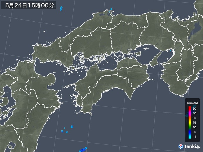 四国地方の雨雲レーダー(2018年05月24日)