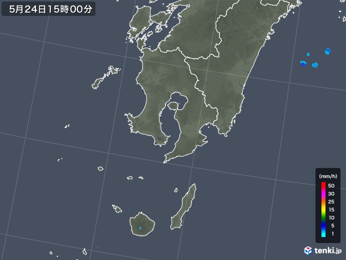 鹿児島県の雨雲レーダー(2018年05月24日)