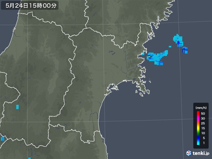 宮城県の雨雲レーダー(2018年05月24日)