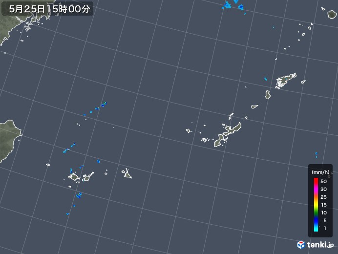 沖縄地方の雨雲レーダー(2018年05月25日)