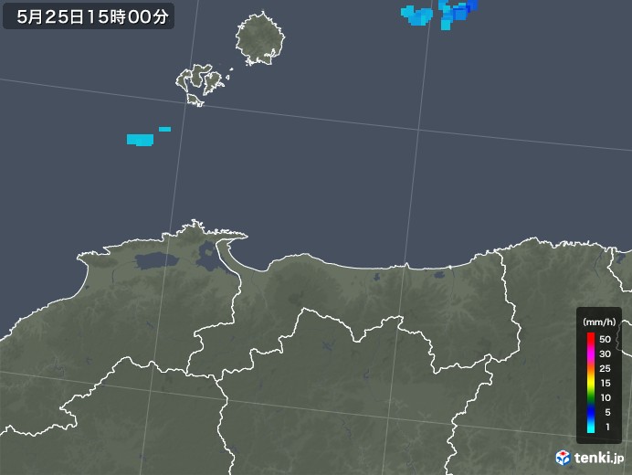 鳥取県の雨雲レーダー(2018年05月25日)