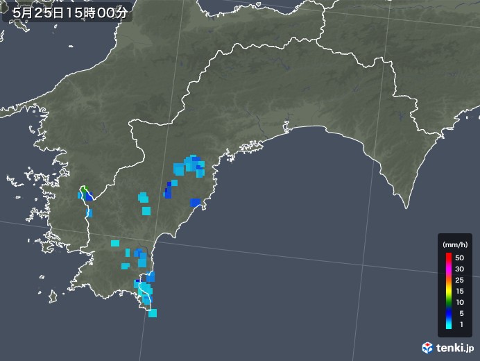 高知県の雨雲レーダー(2018年05月25日)