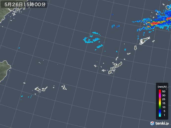 沖縄地方の雨雲レーダー(2018年05月26日)