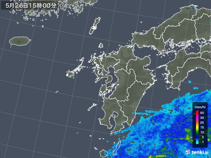九州地方の雨雲レーダー(2018年05月26日)