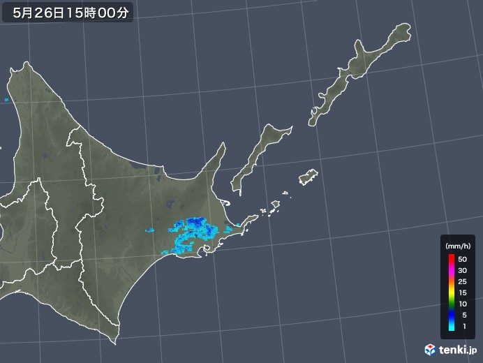 道東の雨雲レーダー(2018年05月26日)