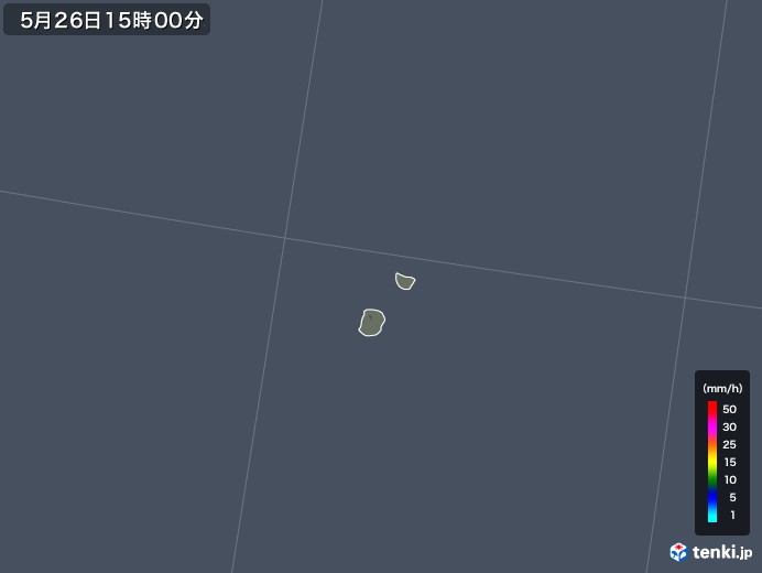 南大東島(沖縄県)の雨雲レーダー(2018年05月26日)