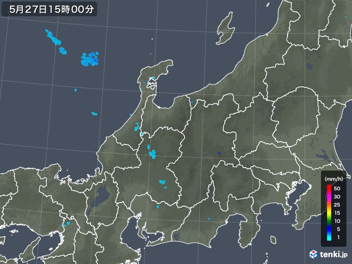 北陸地方の雨雲レーダー(2018年05月27日)