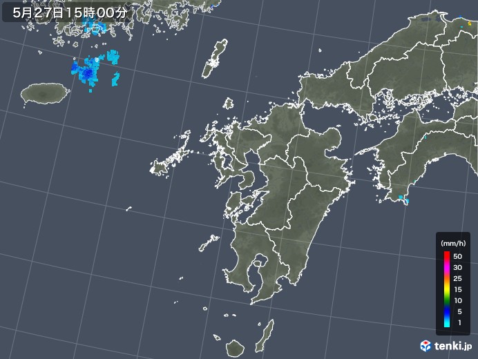 九州地方の雨雲レーダー(2018年05月27日)