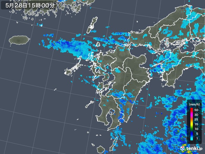 九州地方の雨雲レーダー(2018年05月28日)