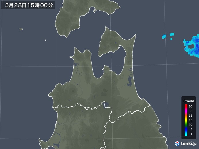 青森県の雨雲レーダー(2018年05月28日)