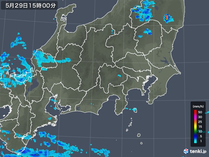 関東・甲信地方の雨雲レーダー(2018年05月29日)