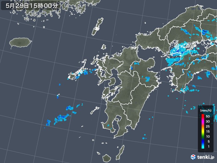 九州地方の雨雲レーダー(2018年05月29日)