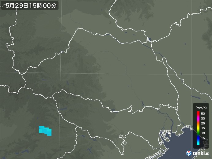 埼玉県の雨雲レーダー(2018年05月29日)