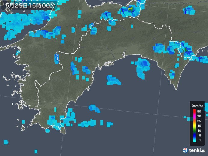 高知県の雨雲レーダー(2018年05月29日)