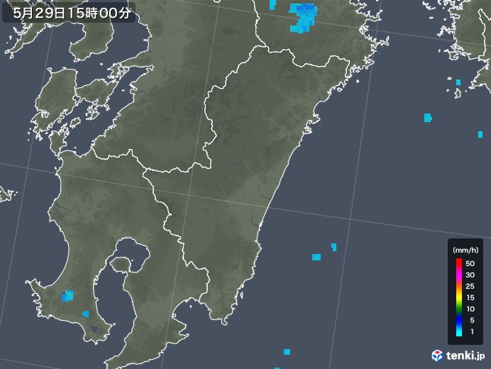 宮崎県の雨雲レーダー(2018年05月29日)