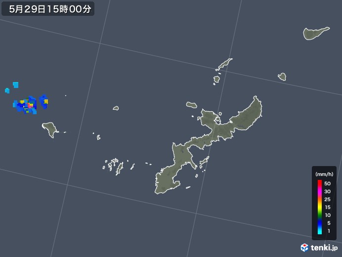 沖縄県の雨雲レーダー(2018年05月29日)